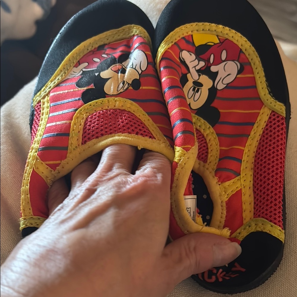 Disney Red and Yellow Water Shoes with Minnie Mouse Design
